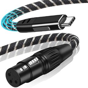 XLR to USB Cable for Microphones, Plug-and-Play Audio Adapter with Built-in DAC for Podcasting Recording Streaming and Karaoke, 6.6 Feet in Saudi Arabia