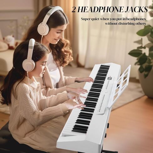 Ktaxon 88 Key Piano Keyboard Piano شبه مرفأية ، بيانو لوحة مفاتيح محمولة مع حامل بيانو مستقر ، حقيبة حمل محمولة ، مقابس سماعات رأس ، بلوتوث ، ميدي ، 200 إيقاعات و 200 نون (أسود) in Kuwait