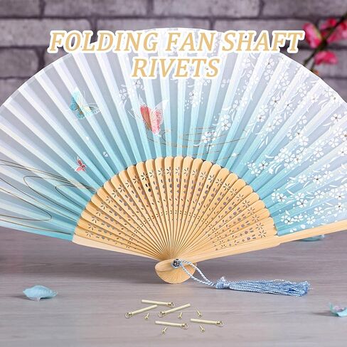 Cabilock 10 pcs Folding Fan Shaft Rivets and Nuts Repair Kit Handheld Fan Solid Shaft Replacement Fasteners for Handmade Folding Fans Bamboo Paper Fans Cloth Fan Accessories in Saudi Arabia