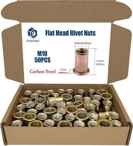 80pcs M8 × 1.25 صواميل برشام ، مصنوعة من الصلب الكربوني مع النهاية المطلية بالزنك ، ويتميز برأس مسطح وعقدة صامتة ملولبة ملولبة in Kuwait