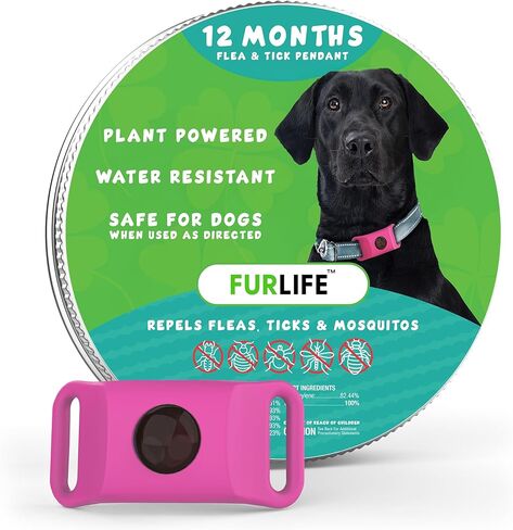 FurLife Green Dog Tag, Flea and Tick Prevention for Dogs - Waterproof Pendant for Collar, Safe for All Breeds in Saudi Arabia