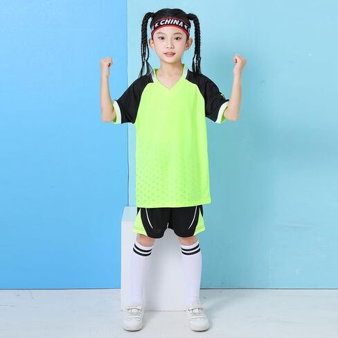 Children's soccer jerseys for boys and girls breathable short-sleeved shorts soccer jerseys training uniforms quick-drying in Kuwait