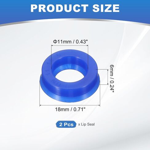 Patikil un Radial Skaft Seal 25mm id × 33mm OD x 8mm عرض ، 2 PCS PU OIL SEAL لمضخات عمود تحمل الصناعة اسطوانة المكبس ، الأزرق in Kuwait
