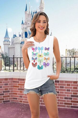 MNLYBABY Magic Tank Top Women Magical Princess Bow Shirt Magic Kingdom Princess Sleeveless Summer Family Holiday Trip Tops in Saudi Arabia