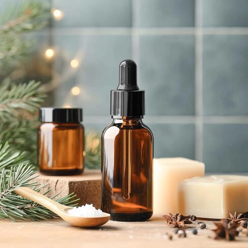 keywing 60 حزمة 1 أوقية زجاجات العيون - 30 مل زجاجات زجاجية العنبر المقاومة للتسرب للزيوت الأساسية ، صبغات ، زيت الشعر ، سوائل السفر in Kuwait