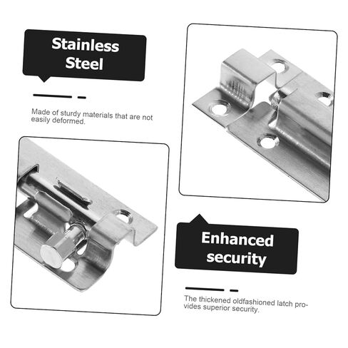 2pcs قفل الباب الثقيل من الفولاذ المقاوم للصدأ القفل الترباس كثيف الشريحة من أجل الأبواب الخشبية ونوافذ قفل أمان مضاد للسرقة للحمامات والخزانات in Kuwait