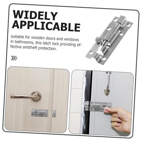 2pcs قفل الباب الثقيل من الفولاذ المقاوم للصدأ القفل الترباس كثيف الشريحة من أجل الأبواب الخشبية ونوافذ قفل أمان مضاد للسرقة للحمامات والخزانات in Kuwait