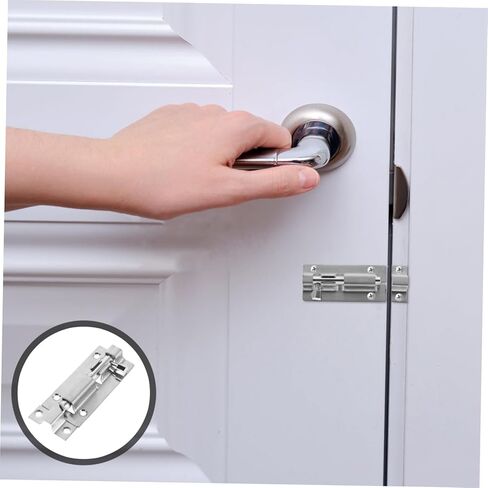 2pcs قفل الباب الثقيل من الفولاذ المقاوم للصدأ القفل الترباس كثيف الشريحة من أجل الأبواب الخشبية ونوافذ قفل أمان مضاد للسرقة للحمامات والخزانات in Kuwait