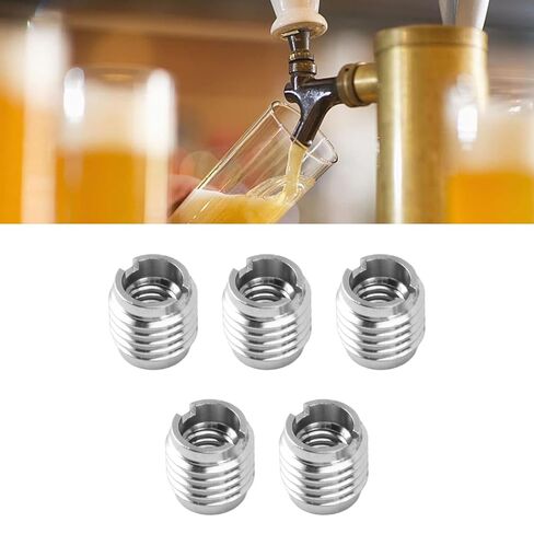 Threaded Inserts G3/8 Thread Stainless Steel Thread Knurled Nuts for Wooden Tap Handle Beer Tap Handle 5pcs in Kuwait