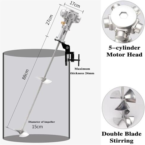 Pneumatic Paint Stirring Machine Bracket - 1/2HP Air Agitator Tool for 55 Gallon Drums & Buckets - Adjustable Paint Mixer for Efficient Mixing in Saudi Arabia
