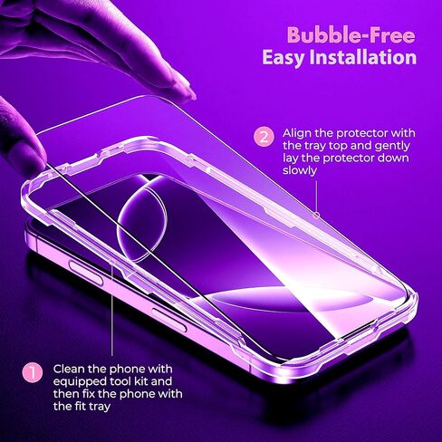 واقي الشاشة متوافق مع iPhone 16 PRO MAX SHITROFPRINCED GLASS SCREET PROTEROTURE-6.9 بوصة تغطية حافة ، 9H+ صلابة ، وضوح مضاد للخدش ، خالية من الفقاعات ، ودية للحالة (3 عبوات) in Saudi Arabia