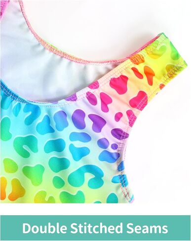 Nymphperi Girls Leotards Gymnastics 2 Pack Rainbow Star Hot Pink Unicorn Biketard for 9-10 Years Old Kids in Kuwait