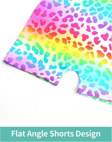 Nymphperi Girls Leotards Gymnastics 2 Pack Rainbow Star Hot Pink Unicorn Biketard for 9-10 Years Old Kids in Kuwait