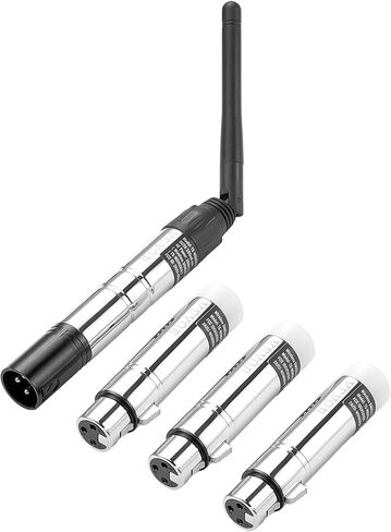 Vevor Wireless DMX ، 4 أجهزة كمبيوتر مضمونة بطارية قابلة لإعادة الشحن 3 مستقبلات و 1 جهاز إرسال DMX512 Wireless DFI 2.4G ISM Band 656 FT RANTERING FOR LED Party DJ BAR مع حقيبة التخزين in Saudi Arabia