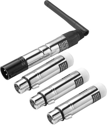 Vevor Wireless DMX ، 4 أجهزة كمبيوتر مضمونة بطارية قابلة لإعادة الشحن 3 مستقبلات و 1 جهاز إرسال DMX512 Wireless DFI 2.4G ISM Band 656 FT RANTERING FOR LED Party DJ BAR مع حقيبة التخزين in Saudi Arabia