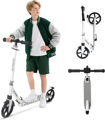 Nattork Kick Scooter for Kids أكثر من 6 سنوات من المراهقين البالغين - سعة وزن 220 رطل ، وامتصاص الصدمات الأمامي ومقود قابل للتعديل - ركوب سلس مع عجلات متينة 8 بوصات ، مثالية للرياضة الخارجية in Kuwait