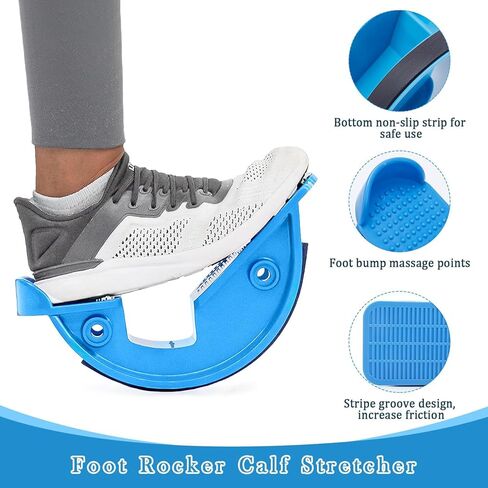Jiurun Foot and Calf Stipter Kit - حزام تمتد الساق ، روك القدم ، أوتار الركبة وعجل ، مناسبة لتمديد الساقين والفخذين (الأزرق) in Kuwait