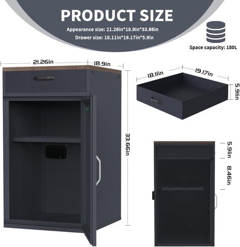 180L 3D Printer Filament Storage Cabinet with Dehumidifier,3D Printer Stand with Filament Storage,Industrial Sealed 3D Printer Table Holds 40 Rolls -Compatible with PLA/ABS/TPU (Black-DM) in Kuwait