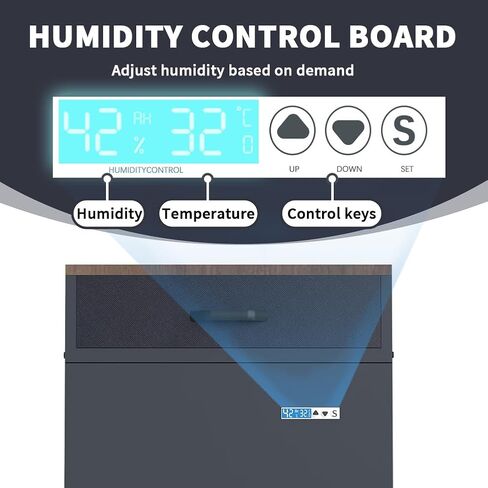 180L 3D Printer Filament Storage Cabinet with Dehumidifier,3D Printer Stand with Filament Storage,Industrial Sealed 3D Printer Table Holds 40 Rolls -Compatible with PLA/ABS/TPU (Black-DM) in Kuwait