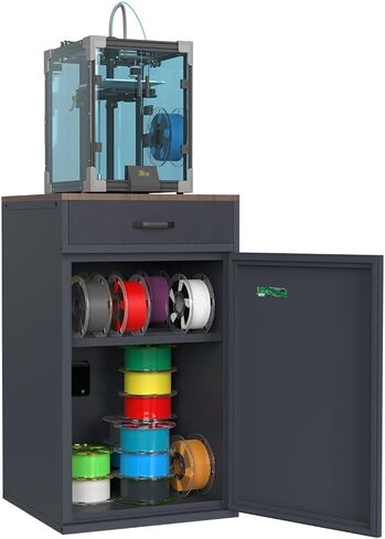 180L 3D Printer Filament Storage Cabinet with Dehumidifier,3D Printer Stand with Filament Storage,Industrial Sealed 3D Printer Table Holds 40 Rolls -Compatible with PLA/ABS/TPU (Black-DM) in Kuwait