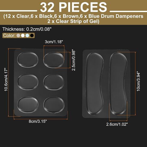 MECCANIXITY 32 Pcs Drum Dampeners Gel Pads Silicone Mute Pads Drum Silencers Drum Dampeners Moon Gels Blue 33x26x3mm for Drums Cymbals Tone Control in Saudi Arabia