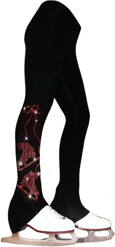 Ice Fire 4 Way Stretch Polartec Fleece Figure Skating Practice Pants Pair of Skates Rhinestones Design in Kuwait