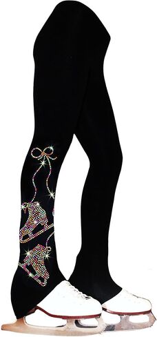 Ice Fire 4 Way Stretch Polartec Fleece Figure Skating Practice Pants Pair of Skates Rhinestones Design in Kuwait