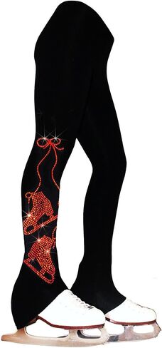 Ice Fire 4 Way Stretch Polartec Fleece Figure Skating Practice Pants Pair of Skates Rhinestones Design in Kuwait