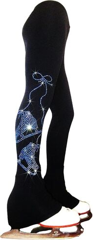 Ice Fire 4 Way Stretch Polartec Fleece Figure Skating Practice Pants Pair of Skates Rhinestones Design in Kuwait