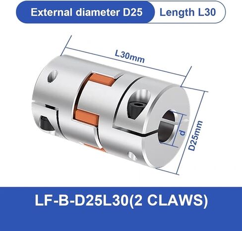 LF Two Jaw D25L30 Coupler Aluminium Plum Flexible Shaft Coupling Stepper Motor Connector 5/6/6.35/8/10/12/12.7/14mm 5x8mm(8x14) in Saudi Arabia