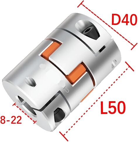 LF 3 JAW D40L50 COUPLER الألومنيوم البرقوق المرن اقتران موصل السهود السائر 8/10/12.7/14/16/22 ملم (8 مم × 8 ملم) in Saudi Arabia