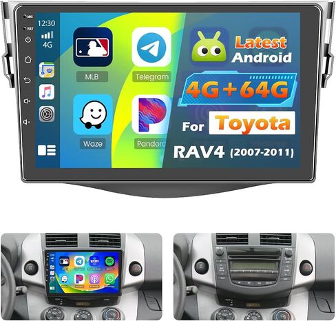 [FIT J-B-L] راديو سيارة لتويوتا RAV4 2007 2008 2008 2010 2011 مع Carplay Android Auto ، 4+64G 9 بوصة شاشة Thouch Screen مع 1280 * 720 32EQ GPS WiFi in Saudi Arabia