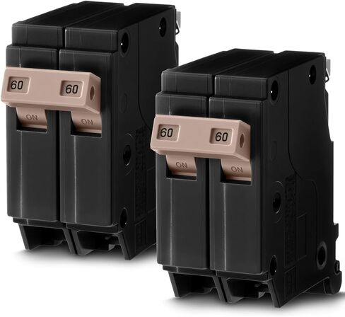 Kingdder 2 Pcs C260 2-Pole 60-amp Circuit Breaker Thermal Magnetic Protection Suitable for Commercial and Industrial Use for Safe and Stable Cable Connection in Saudi Arabia