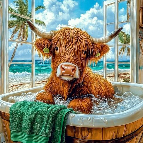 TOSTOG Highland Cow Diamond Paintings Kits for Adults, DIY 5D Animals Diamond Art Kits for Adults Beginner, Full Drill Cow Diamond Paintings Kit Wall Art Decoration for Gift 11.8 in* 15.75 in. in Saudi Arabia