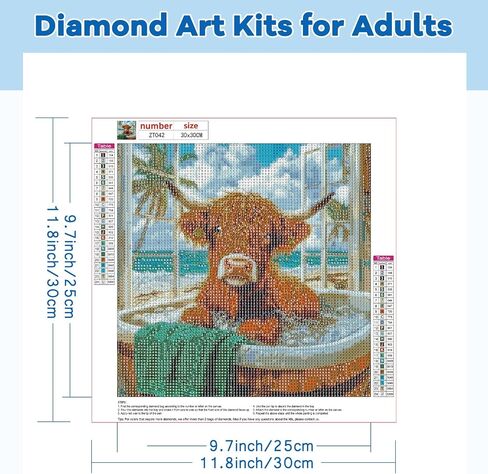 TOSTOG Highland Cow Diamond Paintings Kits for Adults, DIY 5D Animals Diamond Art Kits for Adults Beginner, Full Drill Cow Diamond Paintings Kit Wall Art Decoration for Gift 11.8 in* 15.75 in. in Saudi Arabia