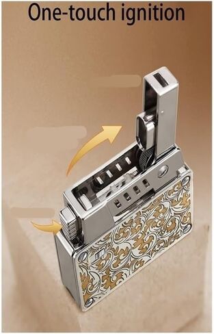 Double core Flame Kerosene Lighter, Brass Kerosene Lighter, Windproof Soft Flame Lighter with Safety Lock, refillable, Suitable for Candles, Camping, Gifts(White) in Saudi Arabia