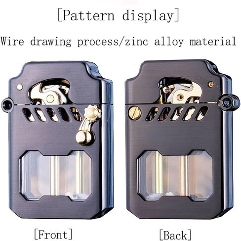 2024 Old-Fashioned Metal Kerosene Lighter. Recyclable Kerosene Lighter. Rocker Link Drive Gear Ignition Lighter, Suitable for Wilderness, Travel, Camping (excluding Fuel)(Brown) in Saudi Arabia