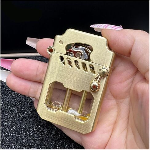 أخف الكيروسين المعدنية القديمة. قابلة لإعادة التدوير أخف وزنا. Rocker Linkage Transmisse Gear Wighter Wighter ، مناسبة للبرية والسفر والتخييم (باستثناء الوقود) (بني) in Saudi Arabia