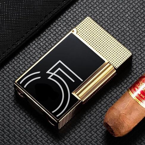 2024 Portable Soft Flame Pure Copper Butane Gas Lighter, Torch Lighter, Classic Side Pulley Ignition Lighter, Adjustable Flame Size, high-end Men's Gift (Butane not Included)(Silver) in Saudi Arabia