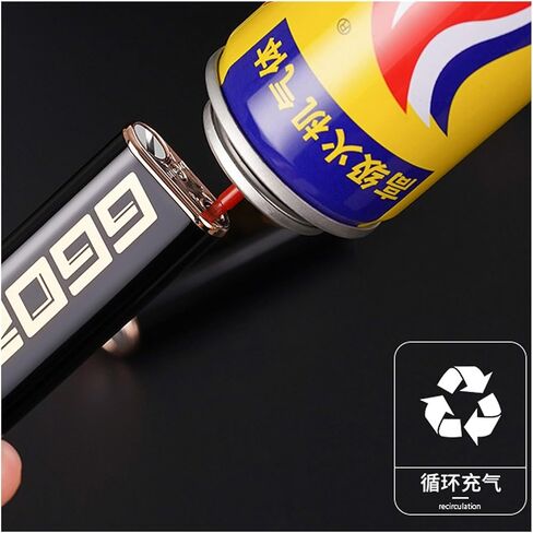 Soft Flame Design, Butane Lighter, Adjustable Flame Size, Made of Durable Metal, Portable, Suitable for Candle Camping and More (Butane not Included)(Black 1) in Saudi Arabia