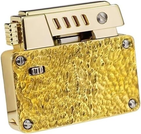 Windproof Soft Flame Lighter with Safety Lock, Brass Kerosene Lighter, Double core Flame Kerosene Lighter, refillable, Suitable for Candles, Camping, Gifts (Fuel not Included)(Brown) in Saudi Arabia