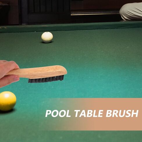 BESPORTBLE Wooden Pool Table Brush for Felt Cleaning - Compact Billiard Table Accessory with Soft Bristles for Precise Cloth Maintenance and Edge Cleaning, Lightweight and Portable in Kuwait