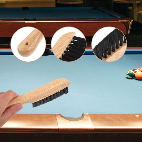 BESPORTBLE Wooden Pool Table Brush for Felt Cleaning - Compact Billiard Table Accessory with Soft Bristles for Precise Cloth Maintenance and Edge Cleaning, Lightweight and Portable in Kuwait