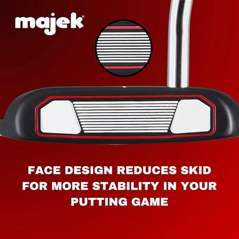 Majek K5 P-202 New Red and Black Golf Putter Right Handed Club Claw Style Forgiving Mallet 34 Inches Precision Steel Shaft Lady Flex Ladies Standard Length Perfect for Lining up Your Putts in Saudi Arabia