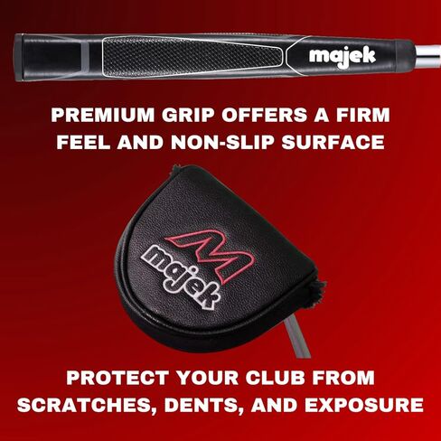 Majek K5 P-202 New Red and Black Golf Putter Right Handed Club Claw Style Forgiving Mallet 34 Inches Precision Steel Shaft Lady Flex Ladies Standard Length Perfect for Lining up Your Putts in Saudi Arabia