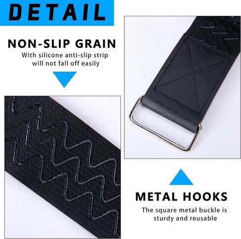 2 Set 120 Inch Anti-Slip Floating Water Mat Straps,Extra Long Floating Pad Strap with Pad Protectors and Metal Buckle,Reusable Neoprene Water Mat Straps for Storing Pad in Kuwait