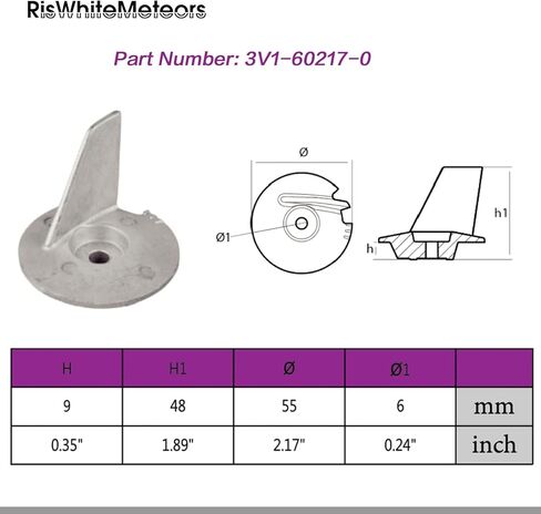 3V1-60217-0 3V1602170 Trim Tab Zinc Anode Replacement for Tohatsu Nissan Outboard Engine 8-20HP in Saudi Arabia