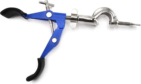 EISCO 2 Prong, Vinyl Coated, Burette, Flask, Beaker Clamp on Swivel Bosshead - 4.25" Max Opening - Bosshead fits up to 18mm Rods - Zinc Alloy Clamp - Research, Industrial Laboratory Grade in Saudi Arabia