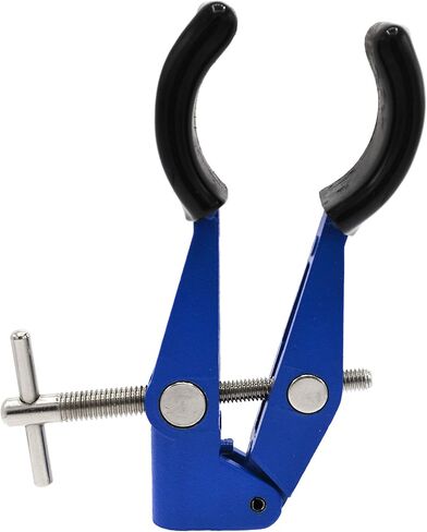 EISCO 2 Prong, Vinyl Coated, Burette, Flask, Beaker Clamp on Swivel Bosshead - 4.25" Max Opening - Bosshead fits up to 18mm Rods - Zinc Alloy Clamp - Research, Industrial Laboratory Grade in Saudi Arabia