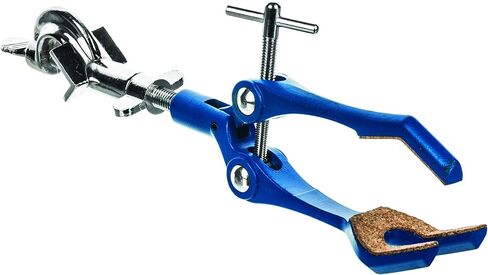 Eisco 3 Finger ، مشبك تمديد مبطن Cork على Dovivel Bosshead - 3.4 "فتحة Max Clamp ، Bosshead يناسب قضبان ما يصل إلى 18 ملم - مشبك سبيكة الزنك - البحث ، درجة المختبر الصناعي in Saudi Arabia